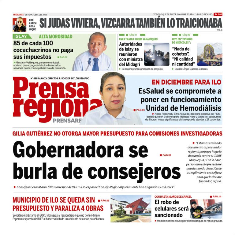 La Prensa Regional – Miércoles 18 de octubre de 2023