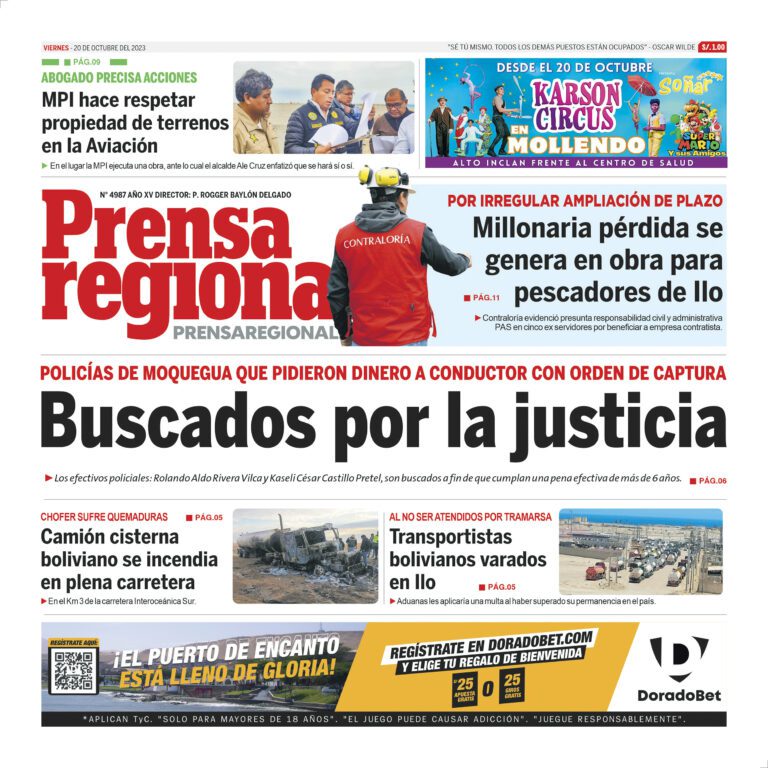 La Prensa Regional – Viernes 20 de octubre de 2023