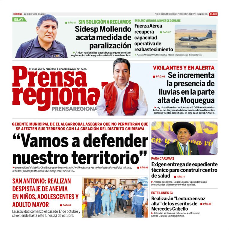 La Prensa Regional – Domingo 22 de octubre de 2023