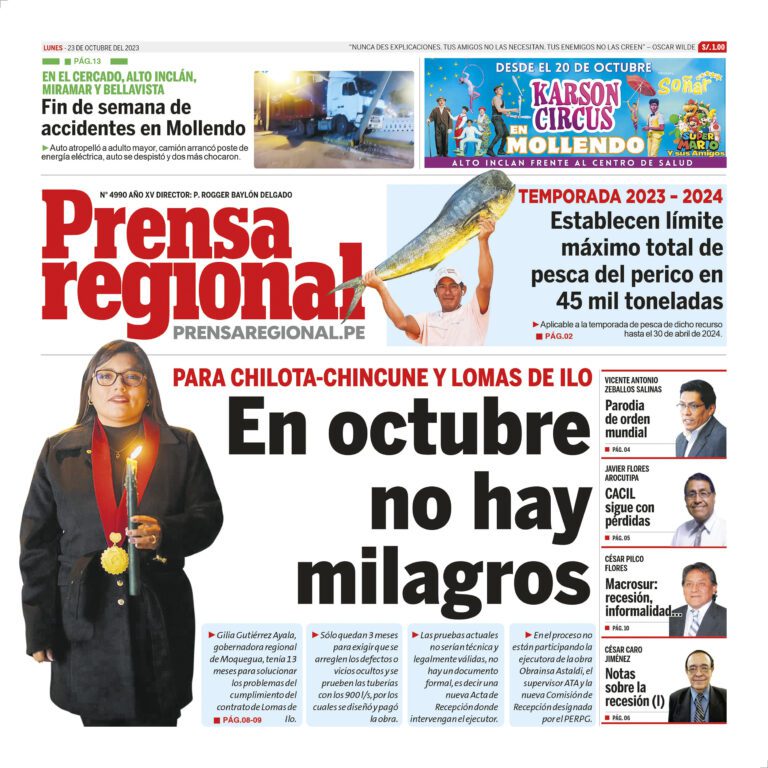 La Prensa Regional – Lunes 23 de octubre de 2023