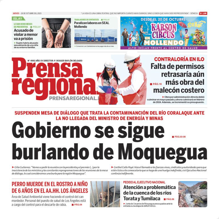 La Prensa Regional – Jueves 26 de octubre de 2023