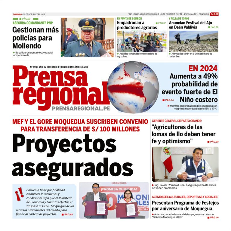 La Prensa Regional – Domingo 29 de octubre de 2023