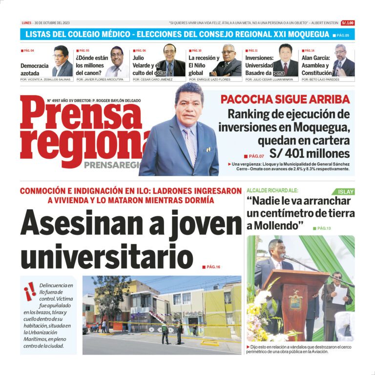 La Prensa Regional – Lunes 30 de octubre de 2023