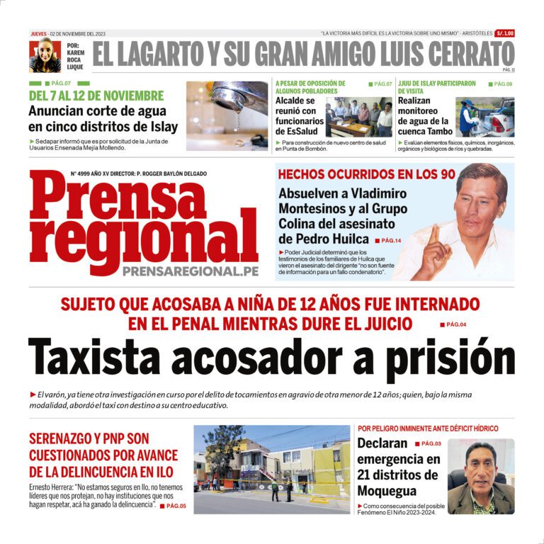 La Prensa Regional – Jueves 02 de noviembre de 2023
