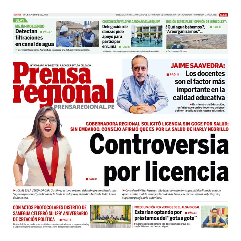 La Prensa Regional – Jueves 09 de noviembre de 2023
