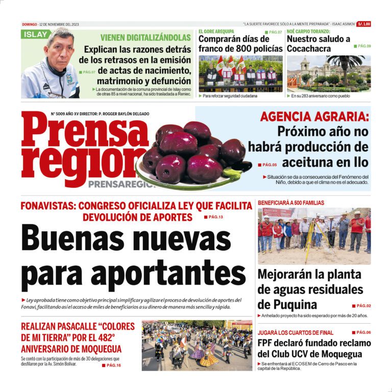 La Prensa Regional – Domingo 12 de noviembre de 2023