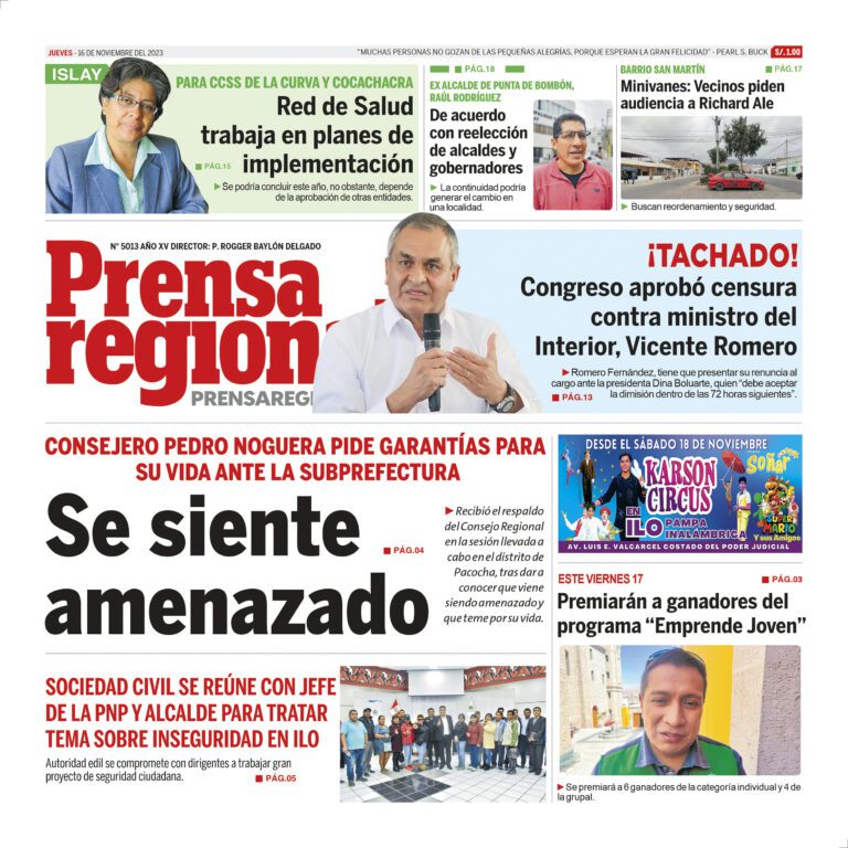 La Prensa Regional – Jueves 16 de noviembre de 2023