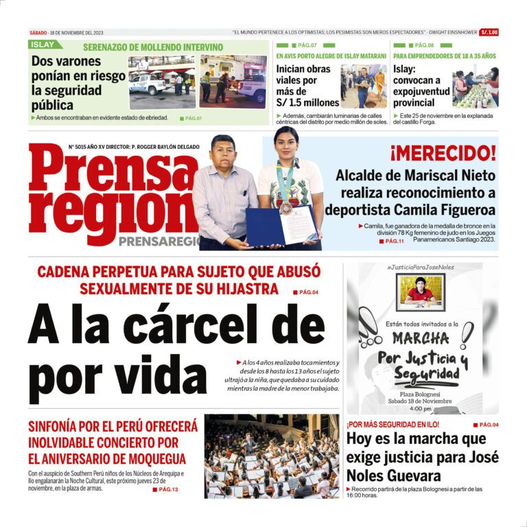 La Prensa Regional – Sábado 18 de noviembre de 2023
