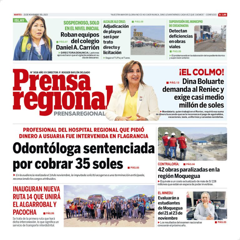 La Prensa Regional – Martes 21 de noviembre de 2023