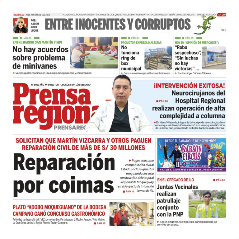 La Prensa Regional – Miercoles 22 de noviembre de 2023