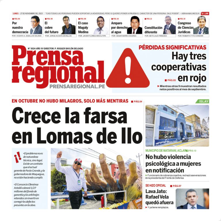 La Prensa Regional – Lunes 27 de noviembre de 2023