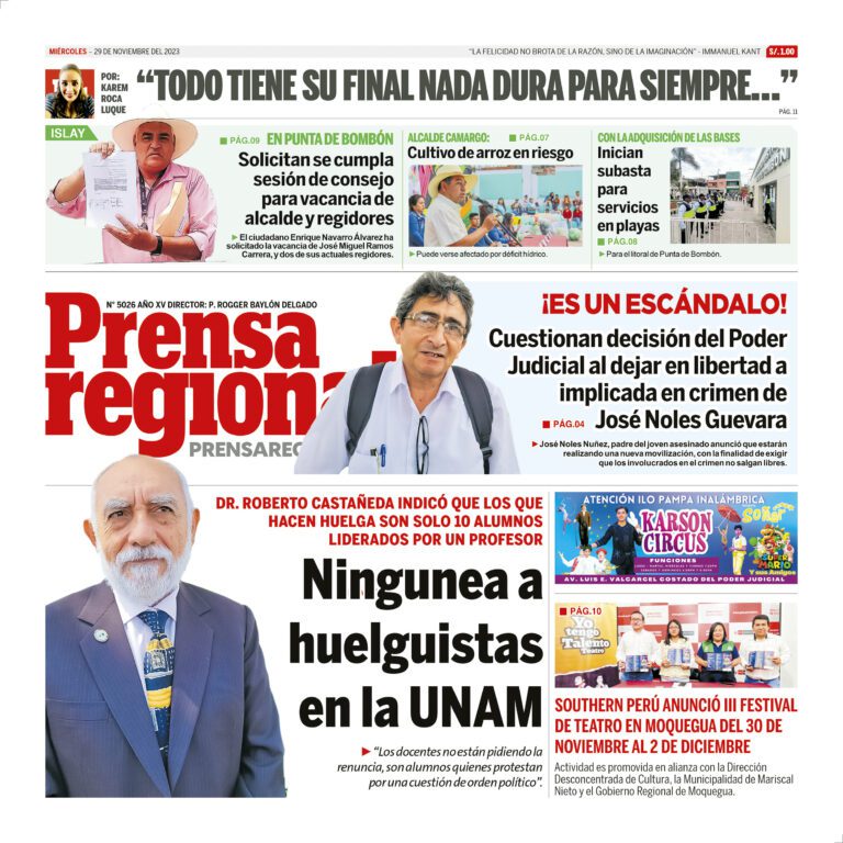 La Prensa Regional – Miércoles 29 de noviembre de 2023
