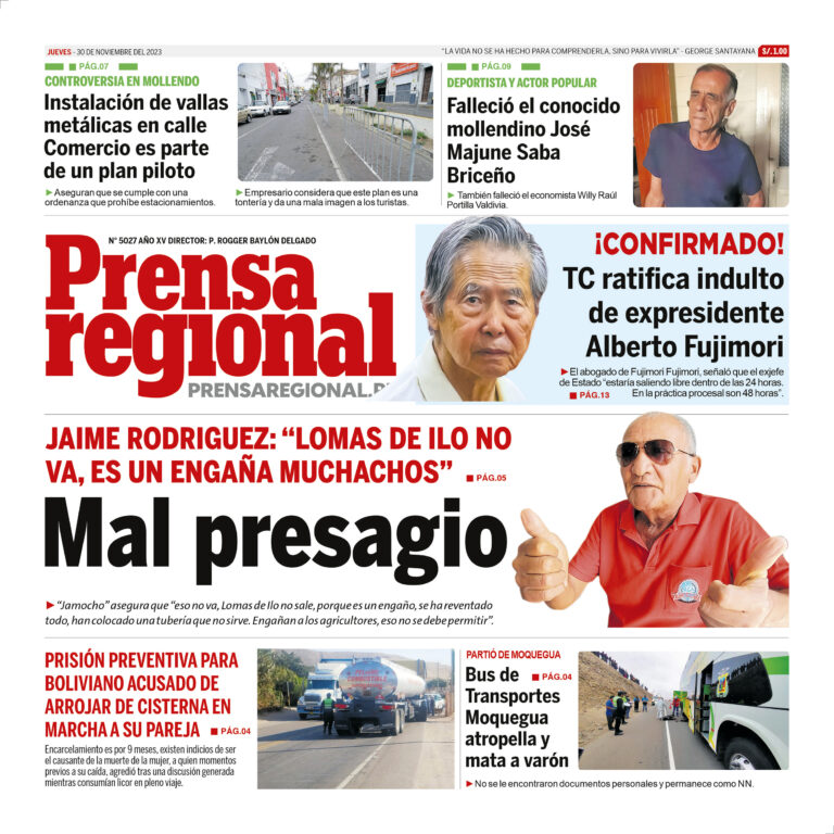 La Prensa Regional – Jueves 30 de noviembre de 2023