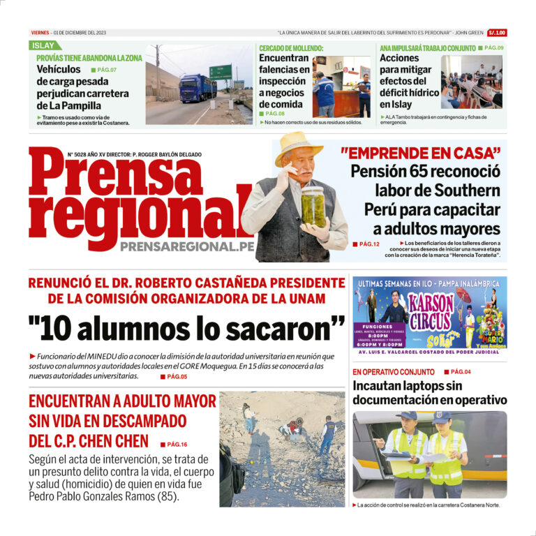 La Prensa Regional – Viernes 01 de diciembre de 2023