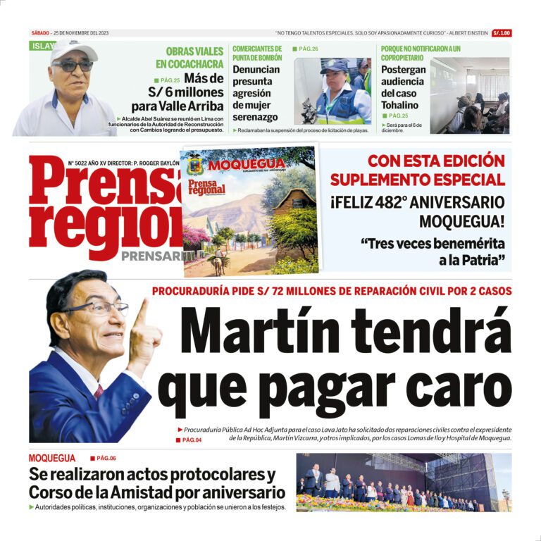 La Prensa Regional – Sábado 25 de noviembre de 2023