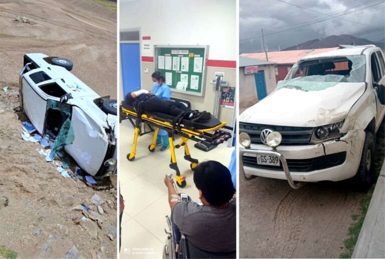 Camioneta vuelca en Huaytire y personal de Salud resulta gravemente herido