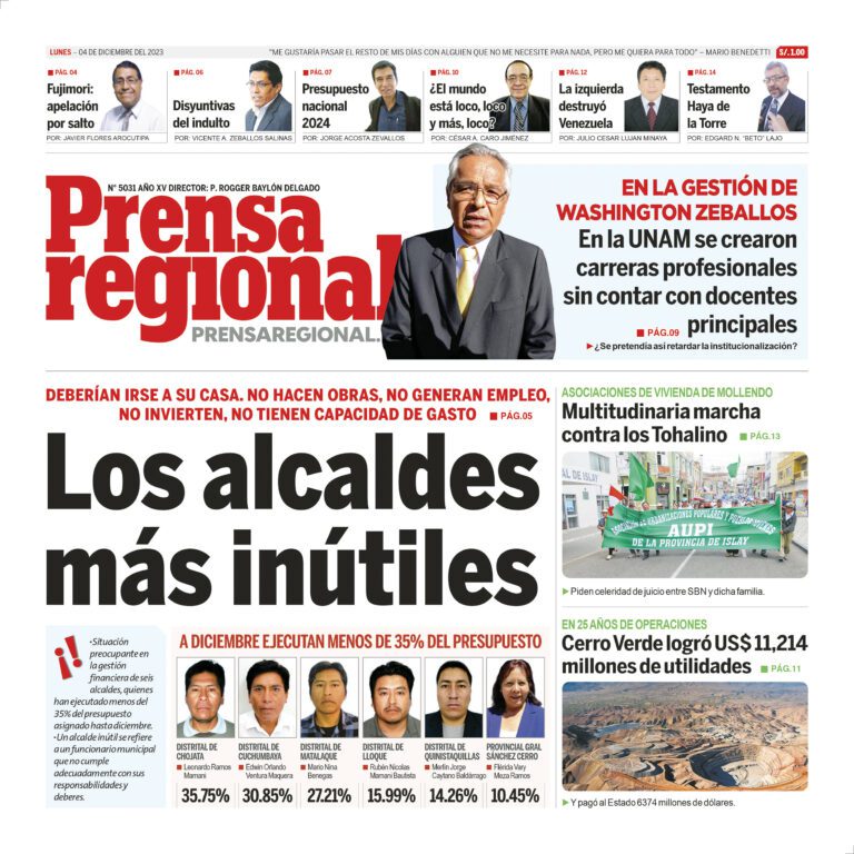 La Prensa Regional – Lunes 04 de diciembre de 2023