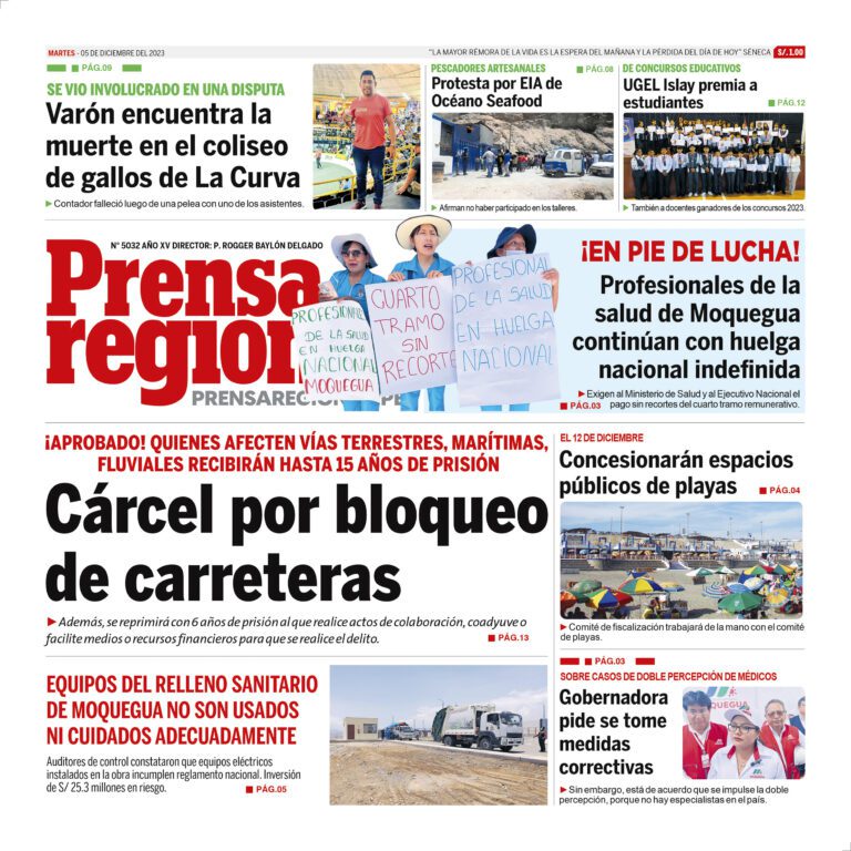 La Prensa Regional – Martes 05 de diciembre de 2023