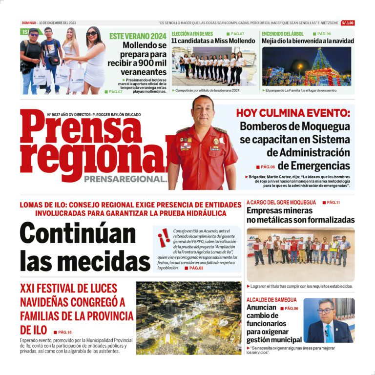 La Prensa Regional – Domingo 10 de diciembre de 2023