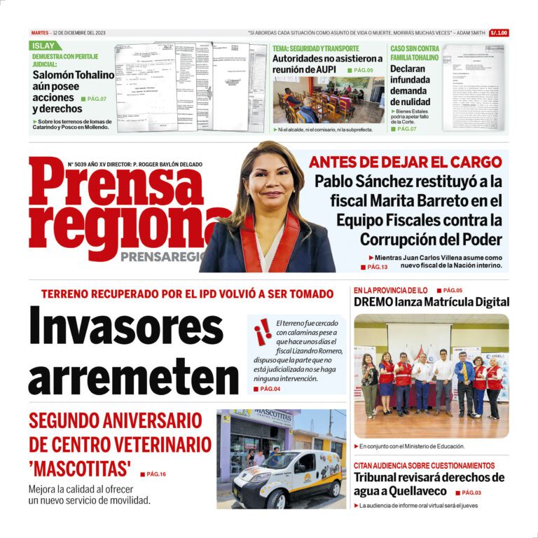 La Prensa Regional – Martes 12 de diciembre de 2023