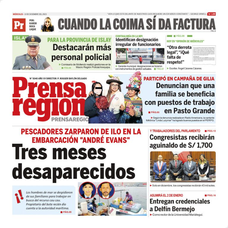 La Prensa Regional – Miercoles 13 de diciembre de 2023