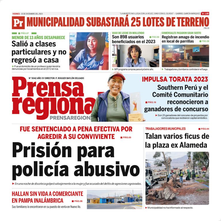 La Prensa Regional – Viernes 15 de diciembre de 2023