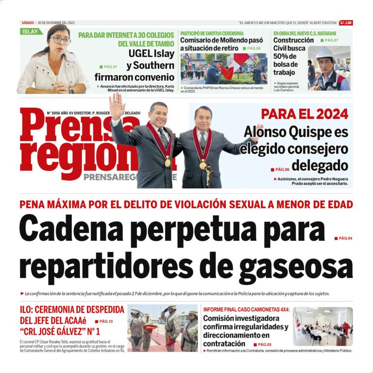 La Prensa Regional – Sábado 30 de diciembre de 2023