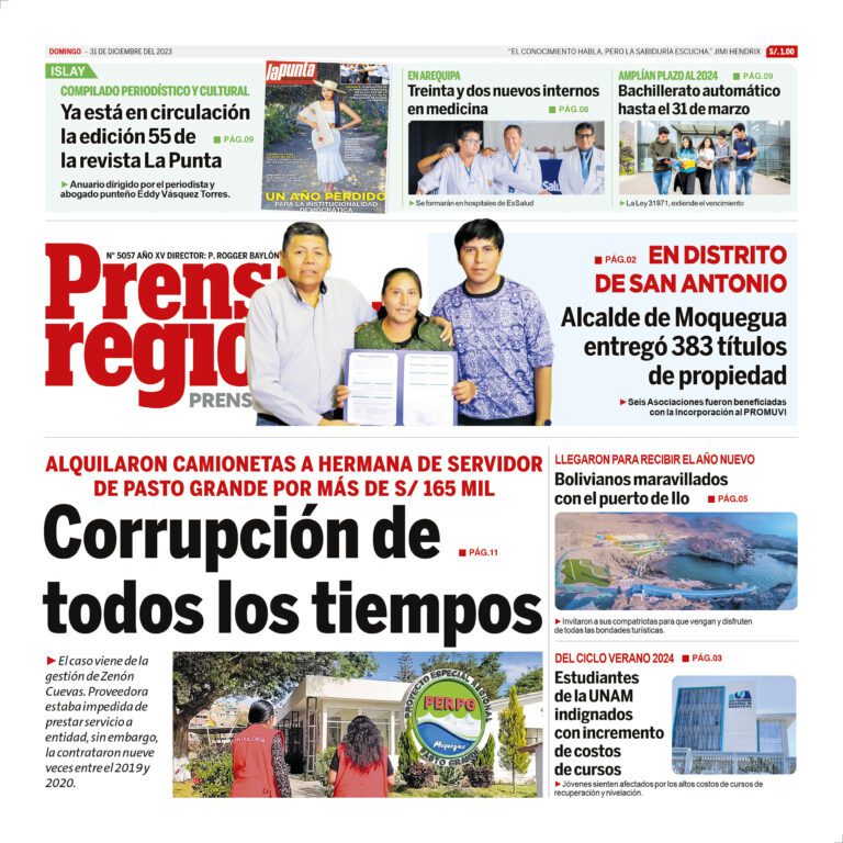 La Prensa Regional – Domingo 31 de diciembre de 2023