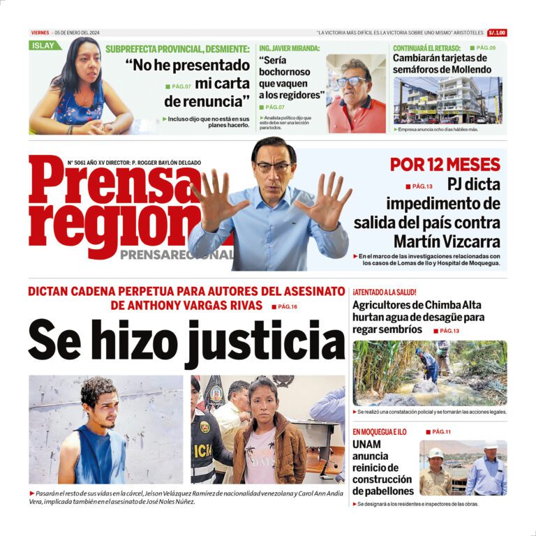 La Prensa Regional – Viernes 05 de enero de 2024