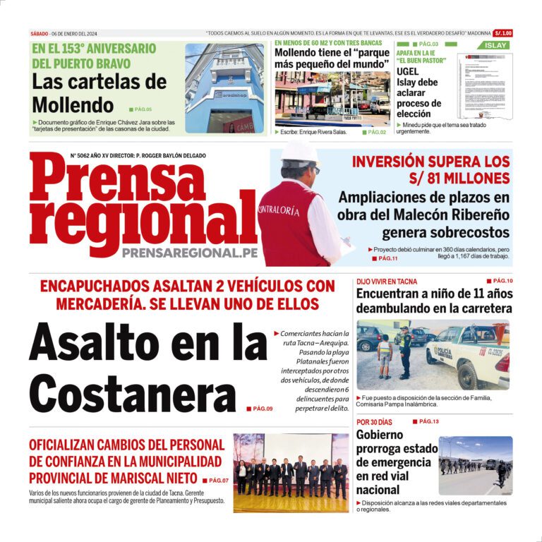 La Prensa Regional – Sábado 06 de enero de 2024