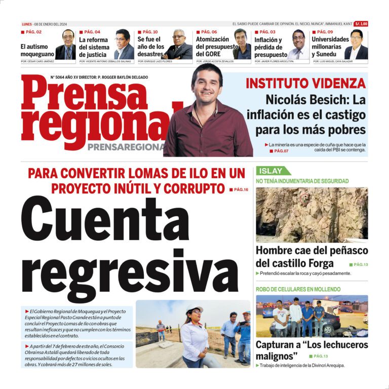 La Prensa Regional – Lunes 08 de enero de 2024