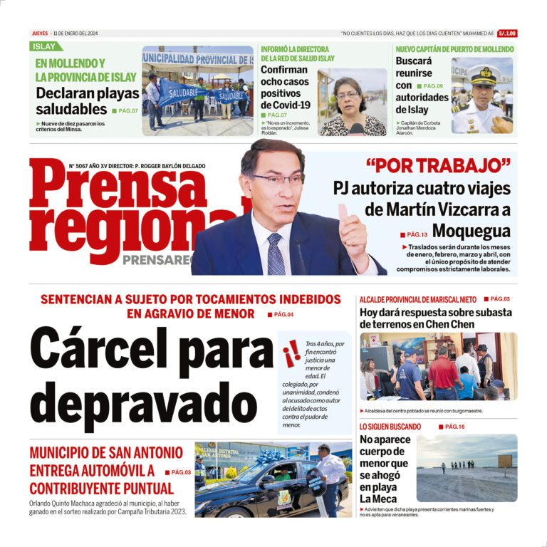 La Prensa Regional – Jueves 11 de enero de 2024