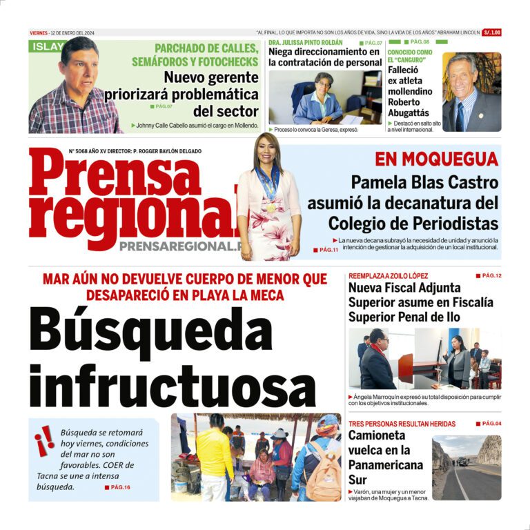 La Prensa Regional – Viernes 12 de enero de 2024