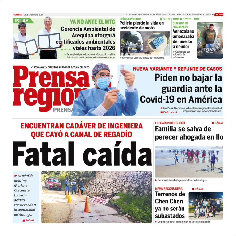 La Prensa Regional – Domingo 14 de enero de 2024