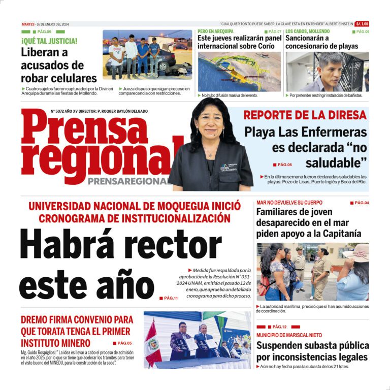 La Prensa Regional – Martes 16 de enero de 2024