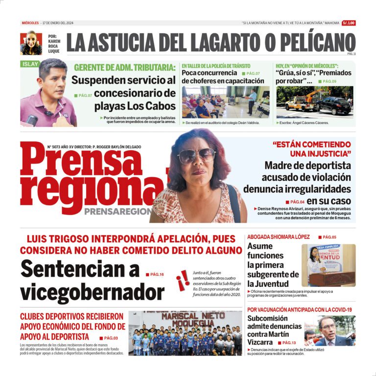 La Prensa Regional – Martes 16 de enero de 2024