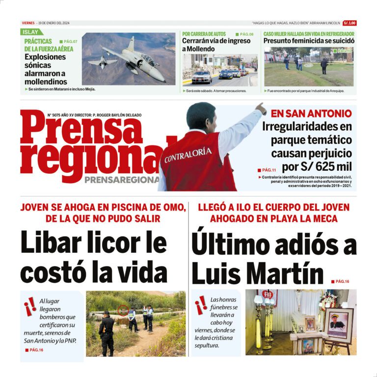 La Prensa Regional – Viernes 19 de enero de 2024