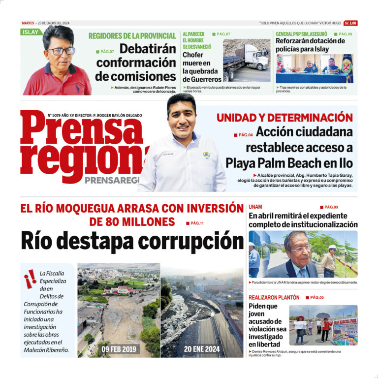 La Prensa Regional – Martes 23 de enero de 2024