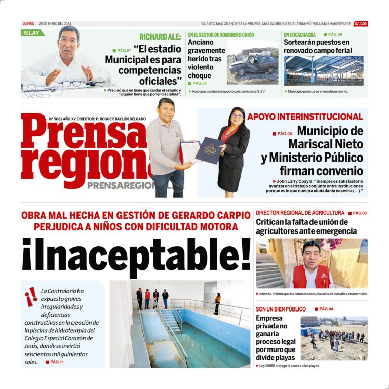 La Prensa Regional – Jueves 25 de enero de 2024