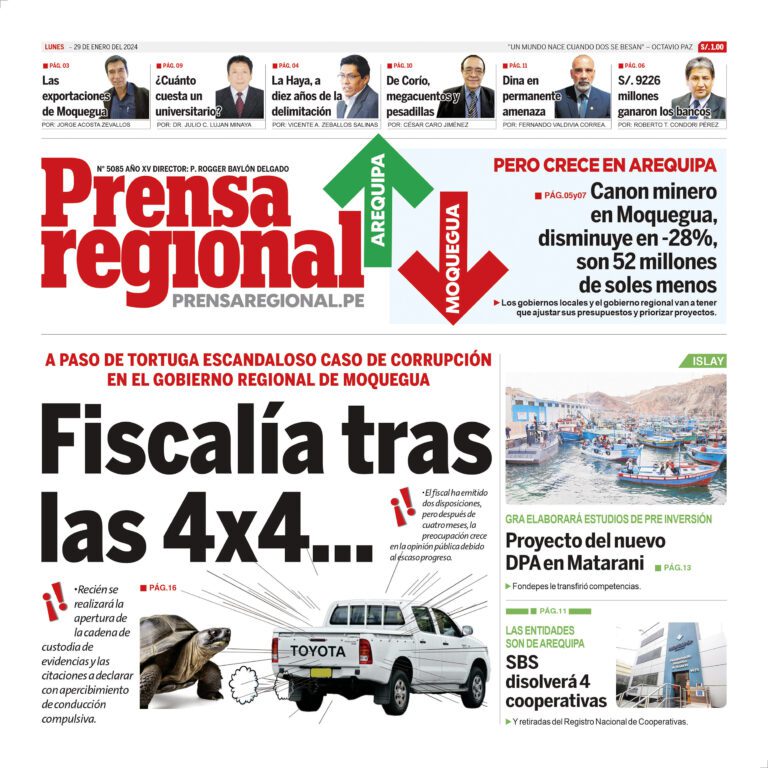 La Prensa Regional – Lunes 29 de enero de 2024