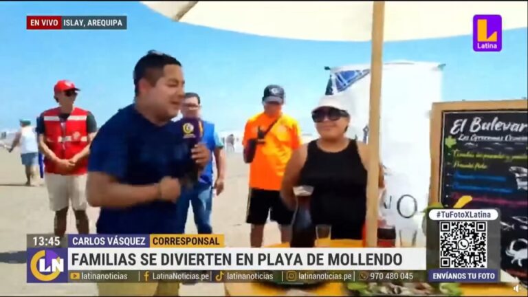 Canal televisivo Latina realizó reportaje en vivo en playas de Mollendo