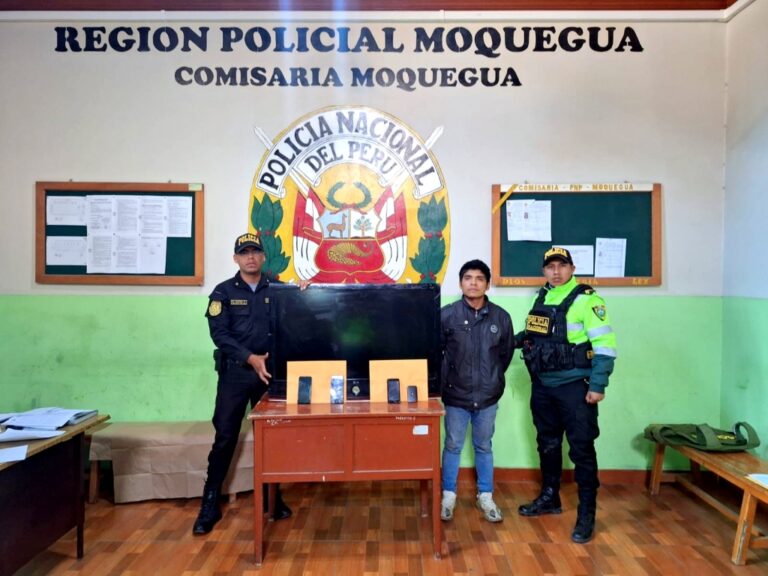Capturan a ladrón in fraganti en Moquegua tras hurto en cantina