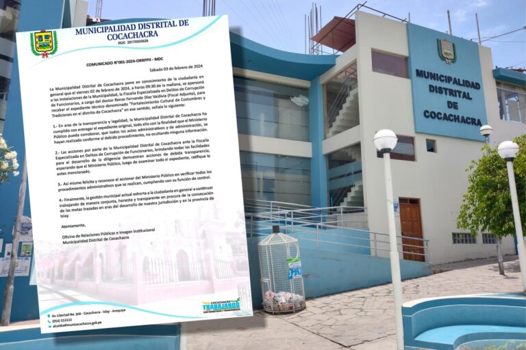 Municipio de Cocachacra brinda facilidades para desarrollo de labor fiscal