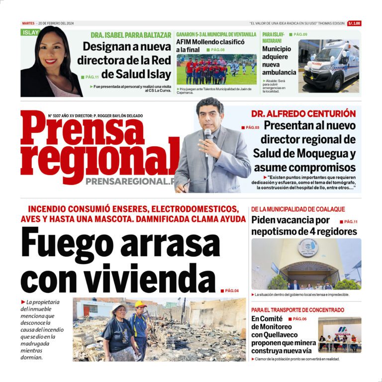 La Prensa Regional – Martes 20 de febrero de 2024