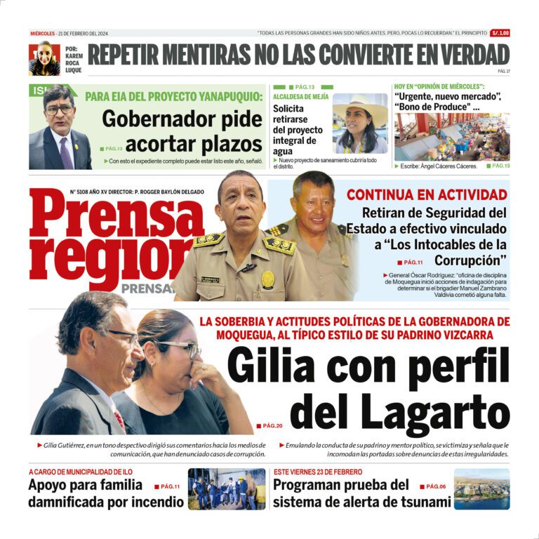 La Prensa Regional – Miercoles 21 de febrero de 2024
