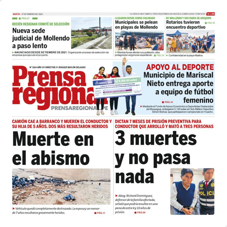 La Prensa Regional – Martes 27 de febrero de 2024