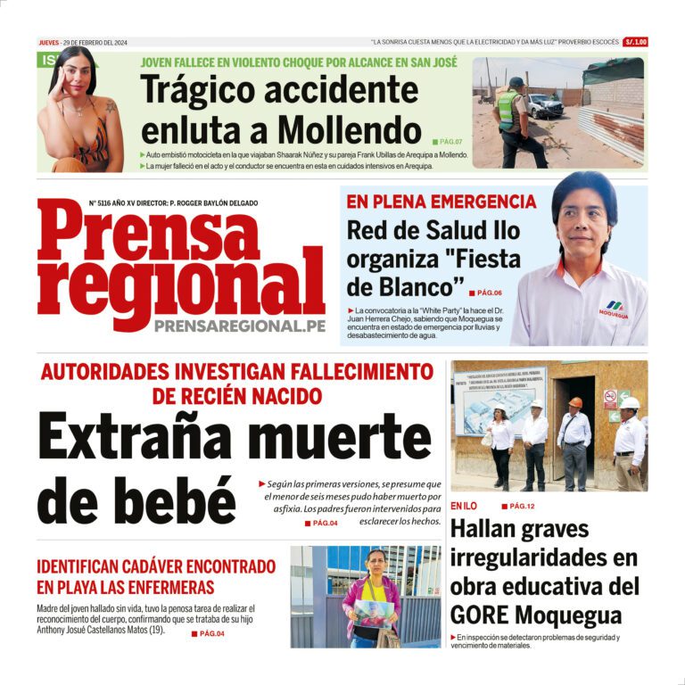 La Prensa Regional – Jueves 29 de febrero de 2024