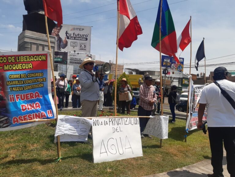 Manifestación contra la privatización del agua en Moquegua