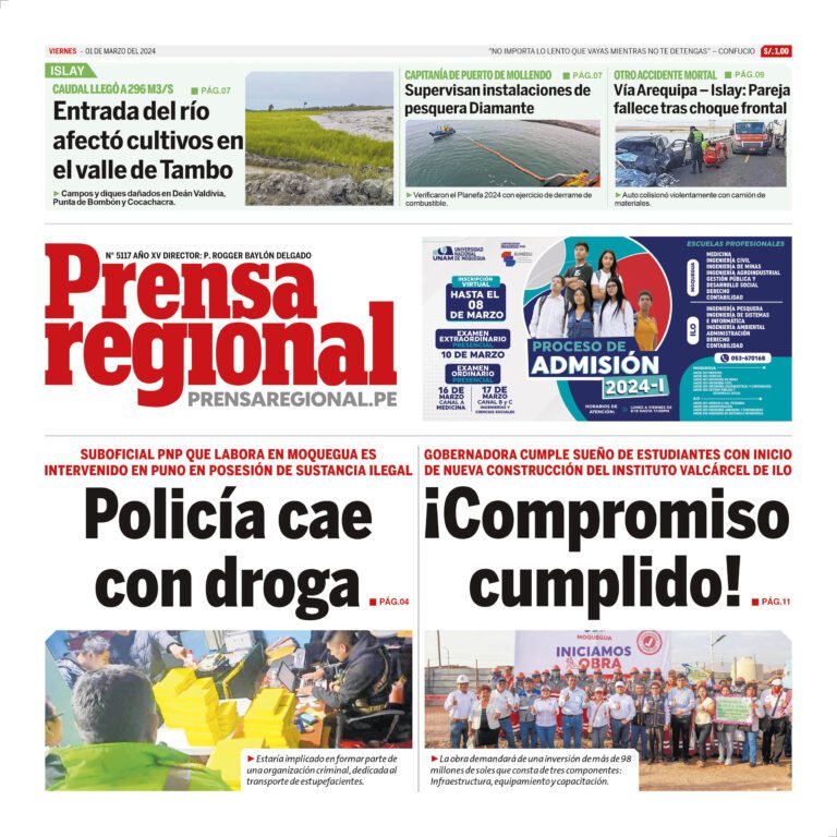 La Prensa Regional – Viernes 01 de marzo de 2024