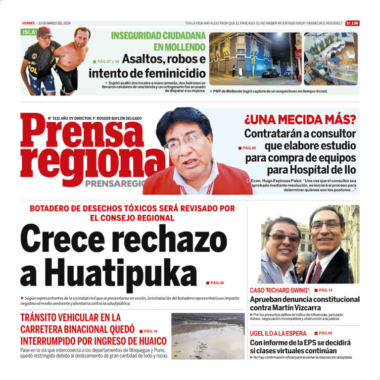 La Prensa Regional – Viernes 15 de marzo de 2024